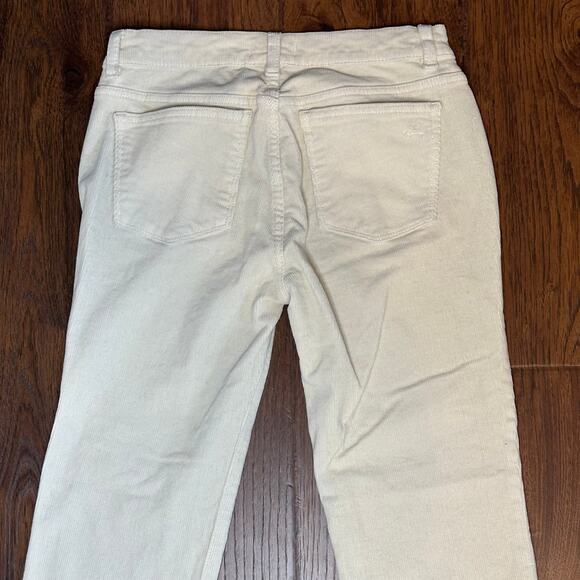 DL1961 Mara Straight Corduroy Off White Mid Rise Instasculpt Ankle Pants 27 - Picture 10 of 11